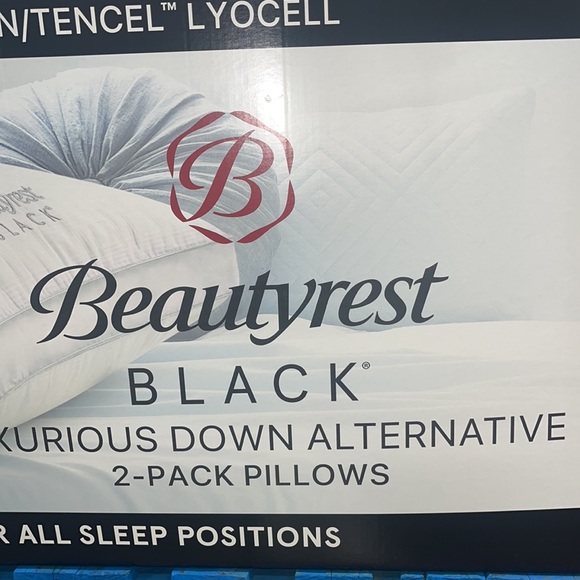 Beautyrest Black Luxurious Down Alternative Pillow, 2-Pack, Queen 400 Thread Ct - Picture 3 of 11